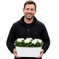 White Metal Trough with Mixed Seasonal Plants – Moss Finish Garden Planter Plants By Post