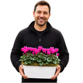 White Metal Trough with Mixed Seasonal Plants – Moss Finish Garden Planter Plants By Post