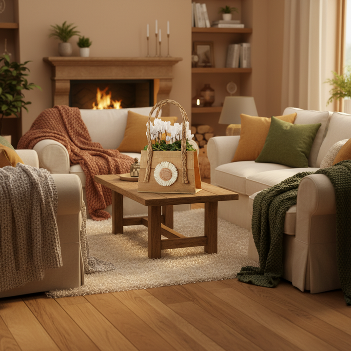 Rustic Charm Cyclamen Handbag Planter Plants By Post