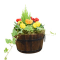 Wooden Seasonal Barrel with Mixed Plants – Moss Finish Planter Plants By Post