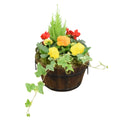 Wooden Seasonal Barrel with Mixed Plants – Moss Finish Planter Plants By Post