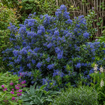 Ceanothus 'Puget Blue' California Lilac Intense Blue Evergreen Shrub 2L Pot The Rose Press Garden