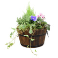 Wooden Seasonal Barrel with Mixed Plants – Moss Finish Planter Plants By Post