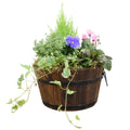 Wooden Seasonal Barrel with Mixed Plants – Moss Finish Planter Plants By Post