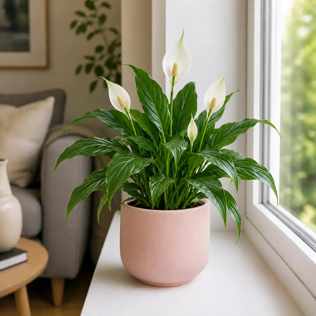 Peace Lily Plant 12cm - Air Purifying Houseplant Elegant Indoor Plant with White Flowers Plants By Post UK
