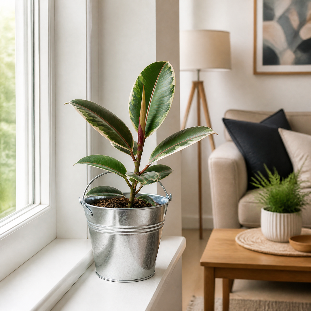 Ficus Belize Pink Rubber Plant 12cm Pot – Variegated Indoor Houseplant The Rose Press Garden