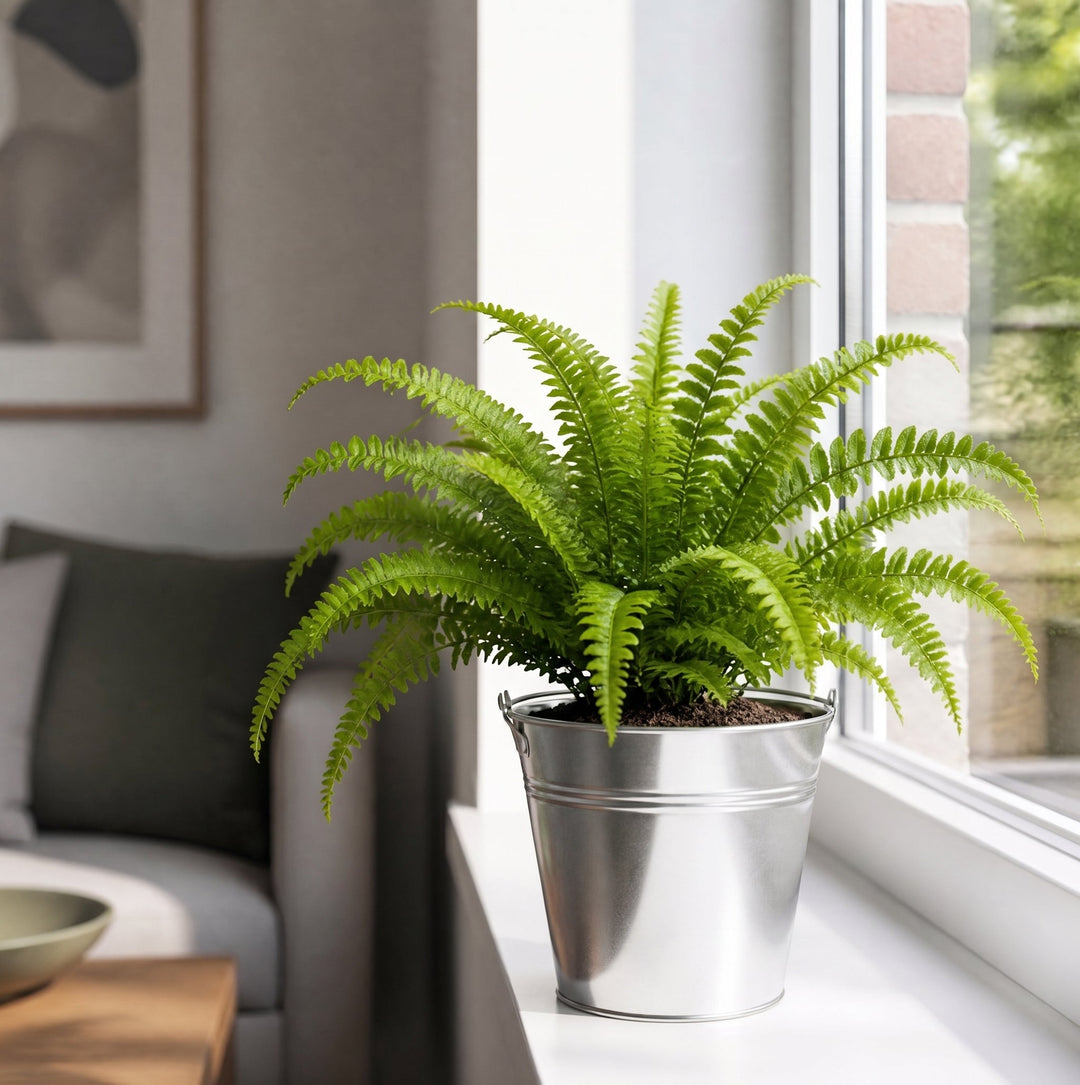 Nephrolepis Boston Fern in a Decorative Ceramic Pot Plants By Post UK