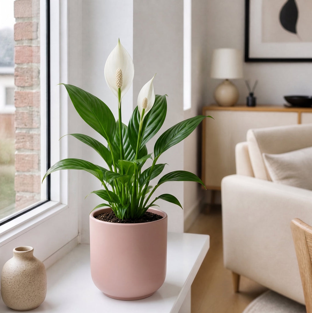 Peace Lily Plant 12cm - Air Purifying Houseplant Elegant Indoor Plant with White Flowers Plants By Post UK