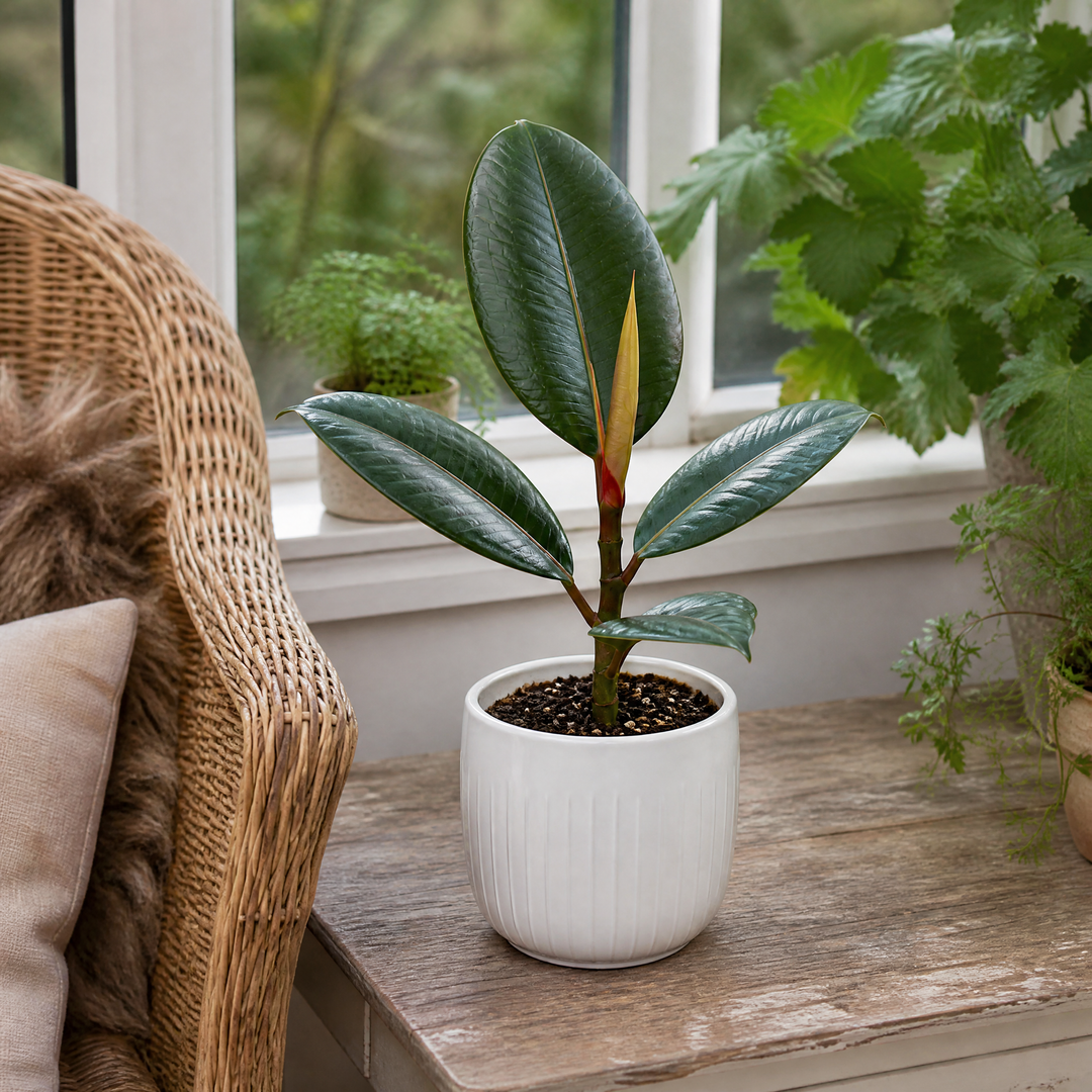 Ficus Robusta Rubber Plant 17cm Pot – Easy Care Indoor Houseplant Plants By Post