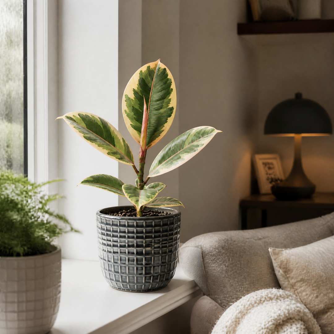 Ficus Tineke Rubber Plant 12cm Pot Plants By Post