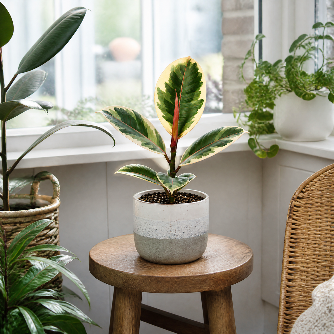 Ficus Tineke Rubber Plant 12cm Pot Plants By Post
