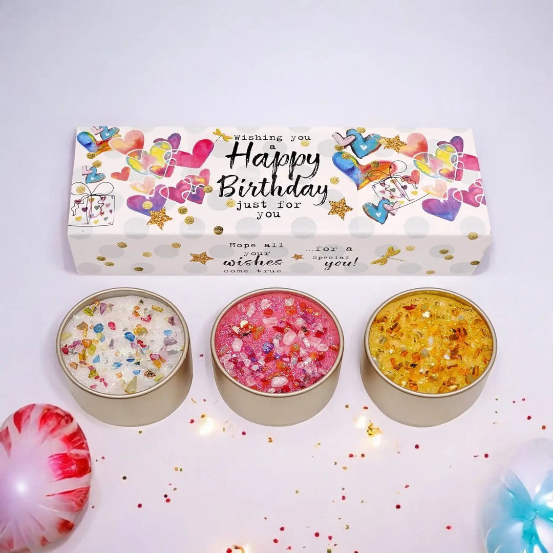 Happy Birthday Candles Trio Set Plants By Post