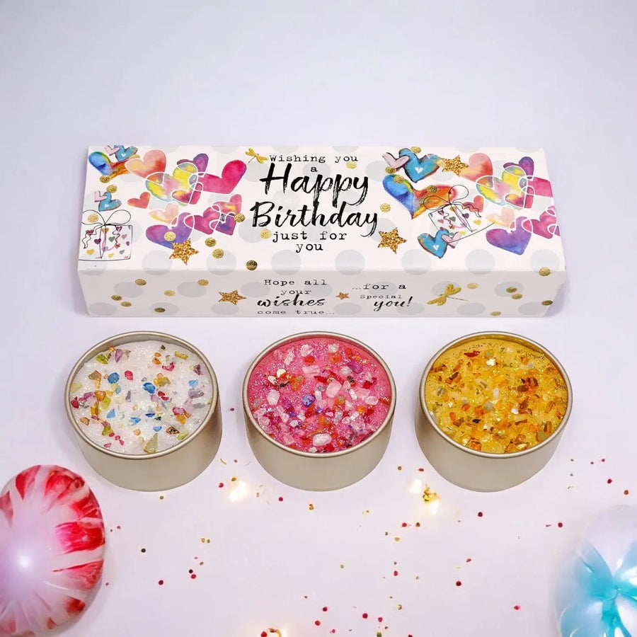 Happy Birthday Candles Trio Set Plants By Post