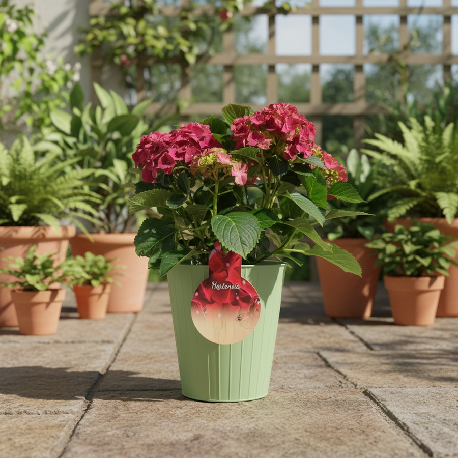 Hydrangea Red in 5L Pot – Vibrant Summer Flowering Garden Shrub Plants By Post