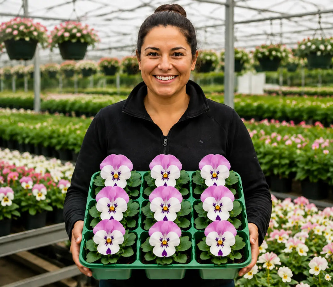 Viola Sorbet Pink Wing 9 Pack × 2 Spring & Autumn Bedding Plants Plants By Post