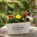 Seasonal Farmers Market White Wooden Trough with Mixed Plants – Moss Finish Planter Plants By Post