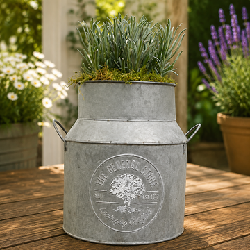 Lavender in a Milk Churn with Moss Finish plants by post