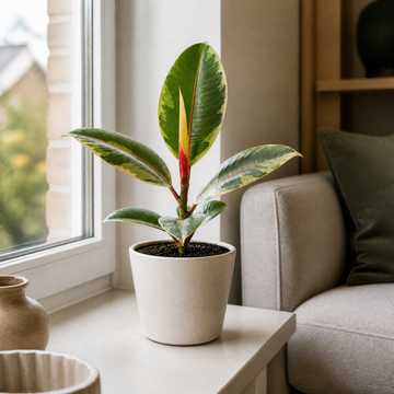 Ficus Belize Pink Rubber Plant 12cm Pot – Variegated Indoor Houseplant The Rose Press Garden