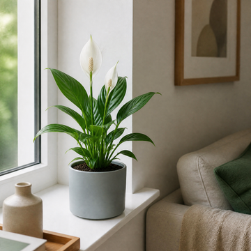 Peace Lily Plant 12cm - Air Purifying Houseplant Elegant Indoor Plant with White Flowers Plants By Post UK