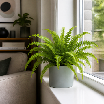 Nephrolepis Boston Fern in a Decorative Ceramic Pot Plants By Post UK