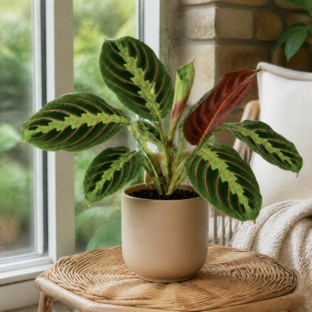 Maranta Leuconeura Prayer Plant 12cm - Beautiful Tricolour Indoor Foliage Plants By Post