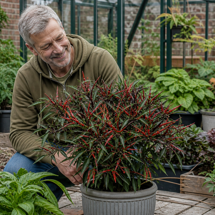 1 Thai Dragon Chilli Pepper Plant, Live Hot Pepper, Grow Your Own Chillies, 2Ltr Root Ball The Rose Press Garden