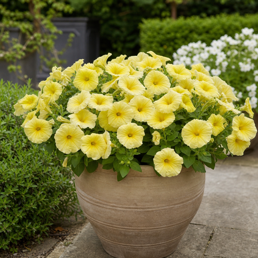 1 Large Plant - Petunia Rimarkable Hello Yellow, Outdoor Garden Ready, 2L Pot The Rose Press Garden