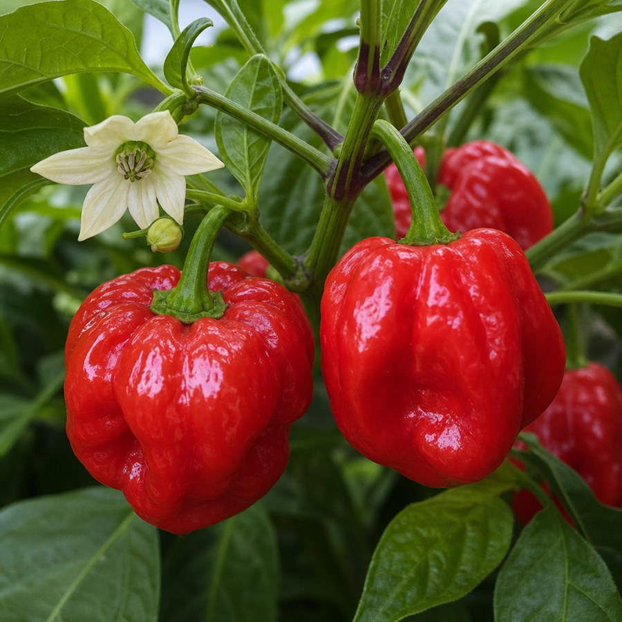 1 Scotch Bonnet Chilli Pepper Plant, Fresh Live Hot Pepper, Garden Ready, 2 Litre Root Ball The Rose Press Garden
