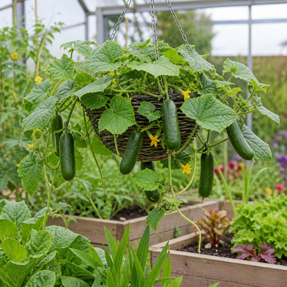 1 Cucumber Tasty Green Plant, Grow Your Own Fresh Cucumbers, Garden Ready, 2 Litre Root Ball The Rose Press Garden