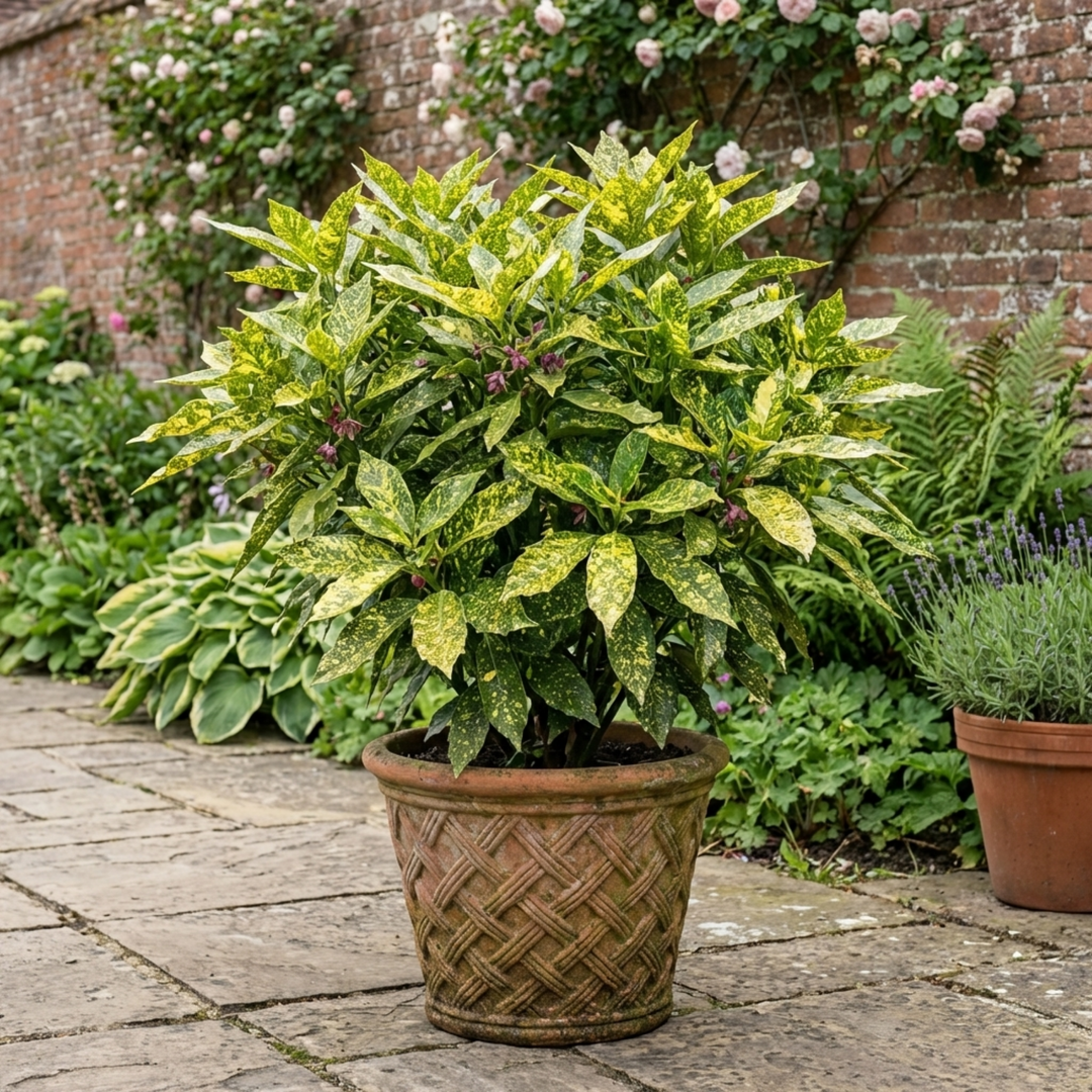 Aucuba Japonica Crotonifolia Spotted Laurel The Rose Press Garden