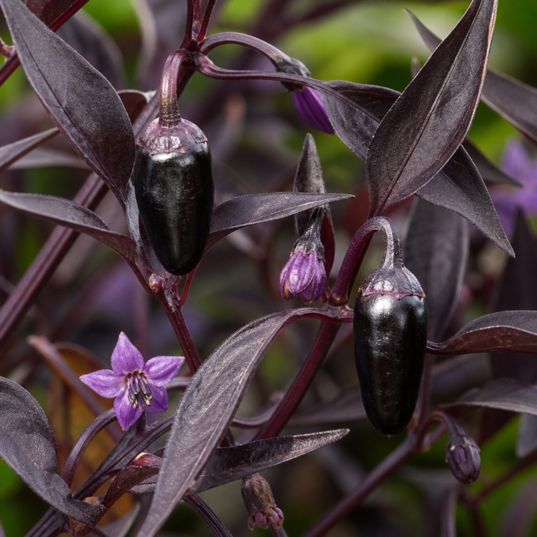 1 Zimbabwe Black Chilli Pepper Plant, Live Hot Pepper, Grow Your Own Chilli, 2Ltr Root Ball The Rose Press Garden
