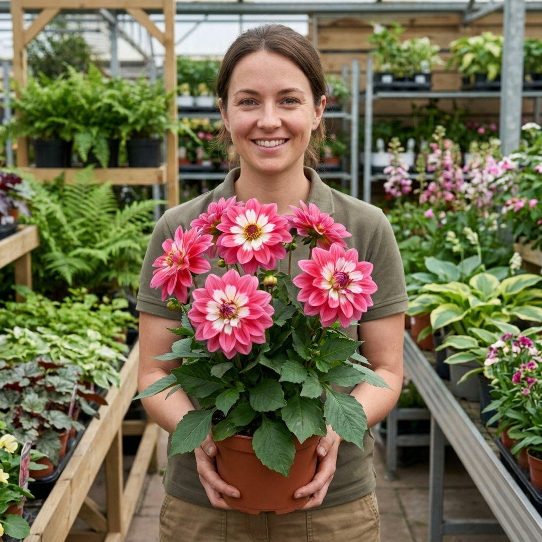 Dahlia Maggiore Fun Rose Bicolour Decorative Dahlia Plant 3L Pot