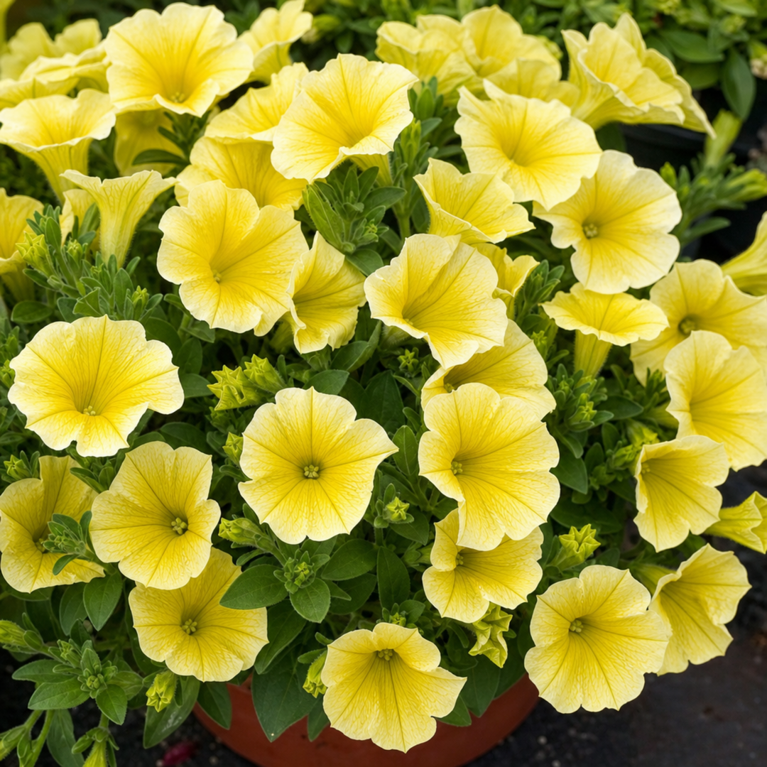 1 Large Plant - Petunia Rimarkable Hello Yellow, Outdoor Garden Ready, 2L Pot The Rose Press Garden