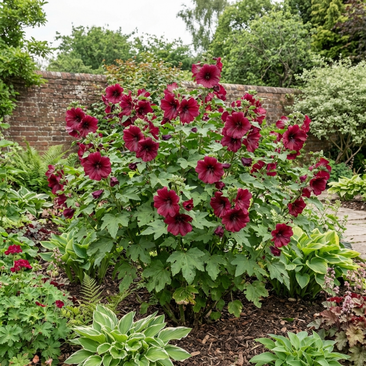 Lavatera Burgundy Wine - 2L Pot The Rose Press Garden