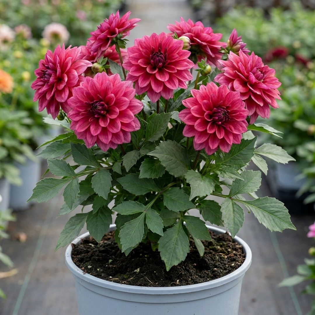 Dahlia Maggiore Deep Rose Summer Flowering Plant 3L Pot