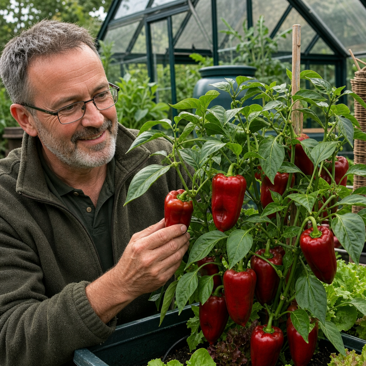 1 Sweet Pepper Thor Live Plant, Outdoor Garden Ready, Grow Your Own Vegetables, 2Ltr Root Ball The Rose Press Garden