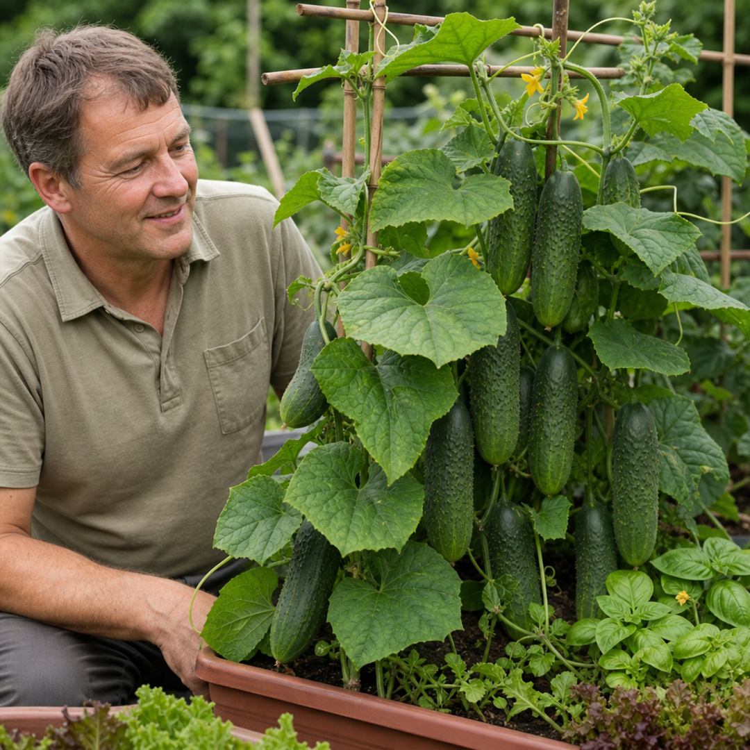 1 Cucumber Tasty Green Plant, Grow Your Own Fresh Cucumbers, Garden Ready, 2 Litre Root Ball The Rose Press Garden