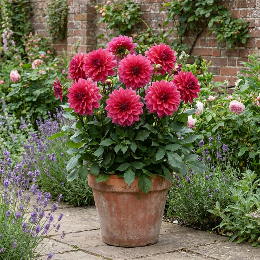 Dahlia Maggiore Deep Rose Summer Flowering Plant 3L Pot