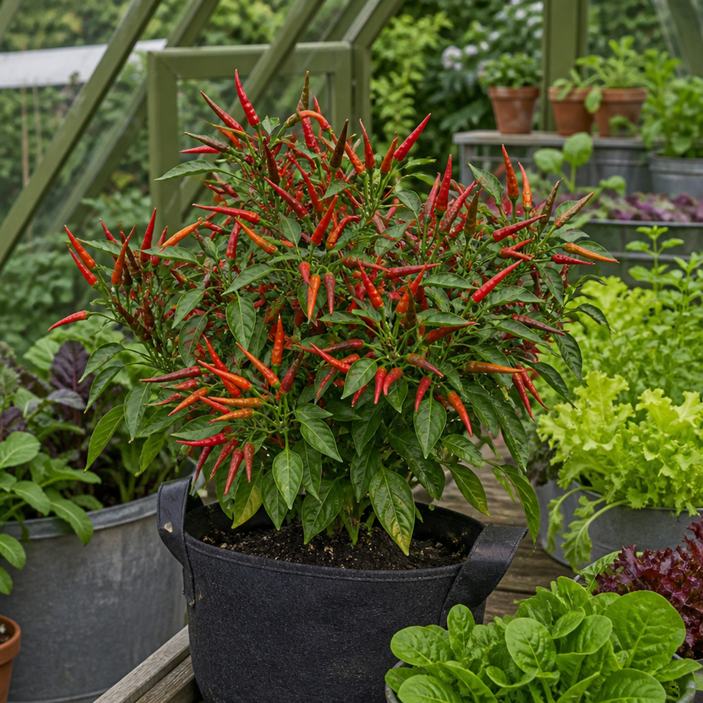 1 Thai Dragon Chilli Pepper Plant, Live Hot Pepper, Grow Your Own Chillies, 2Ltr Root Ball The Rose Press Garden