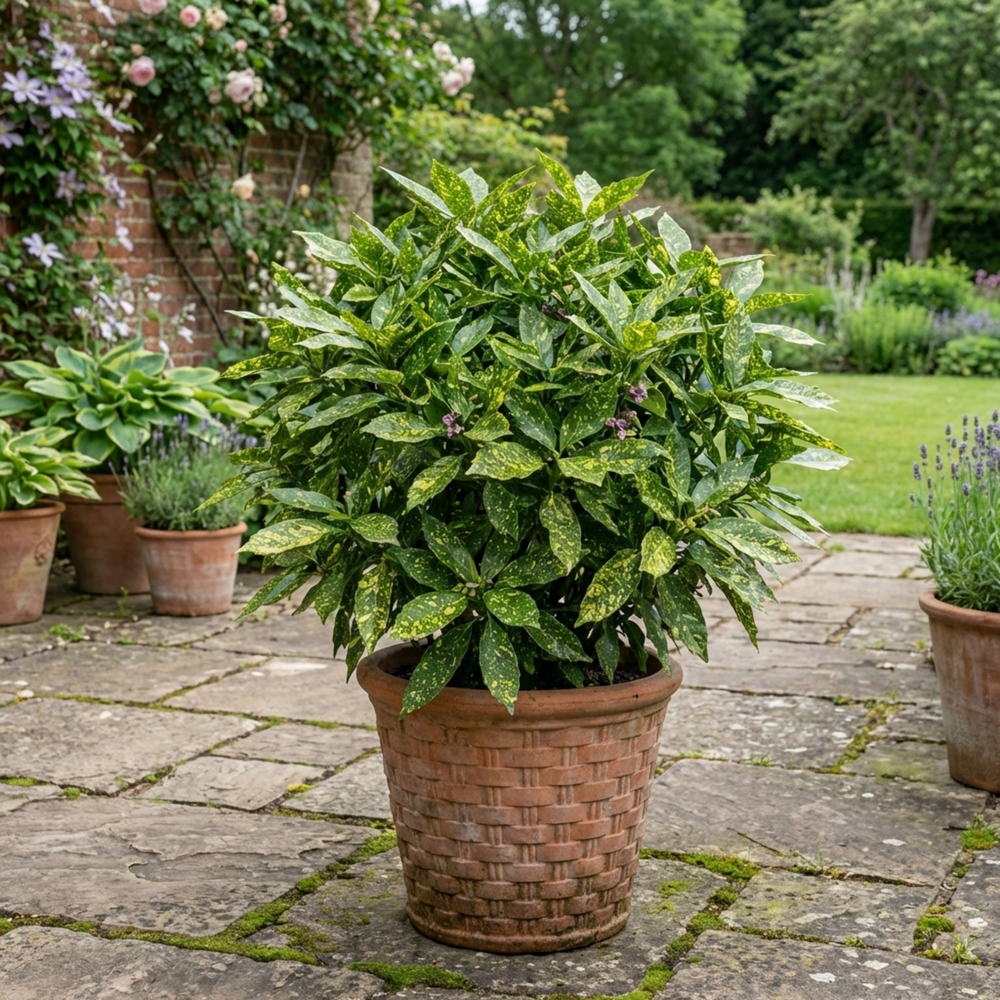 Aucuba Japonica Variegata Spotted Laurel The Rose Press Garden