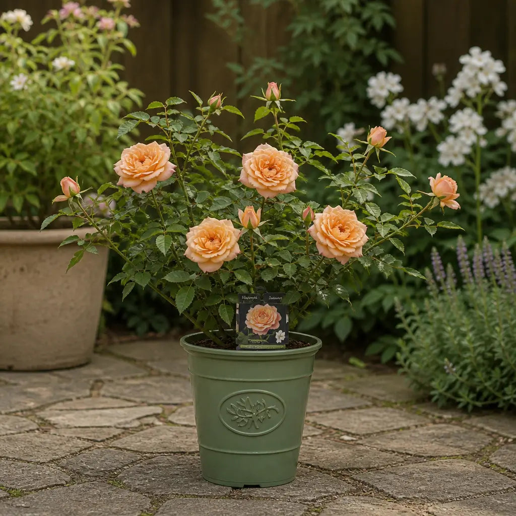 3L Happy Birthday Peach Rose Bush - Beautiful Flowering Plant Gift Plants By Post