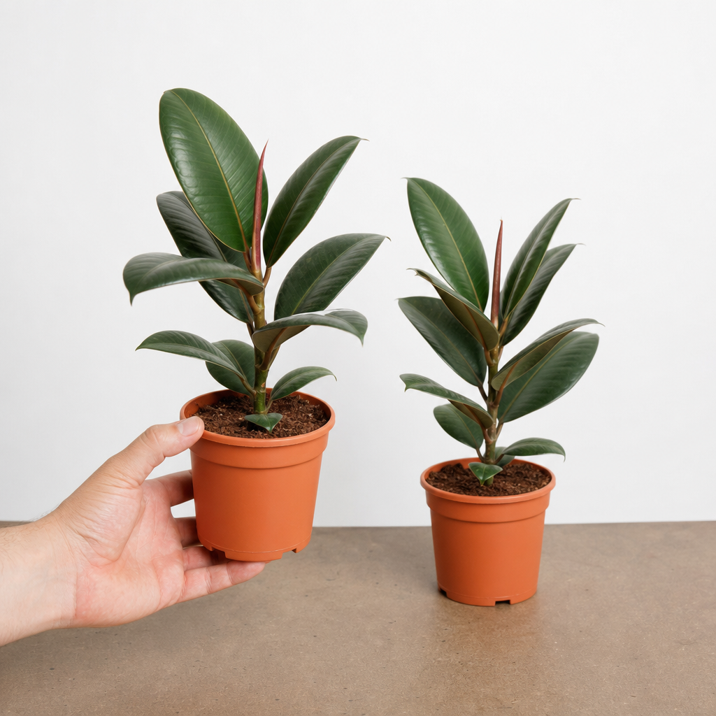 Ficus Elastica Rubber Plant 12cm - Peat Free Compost Indoor Plant