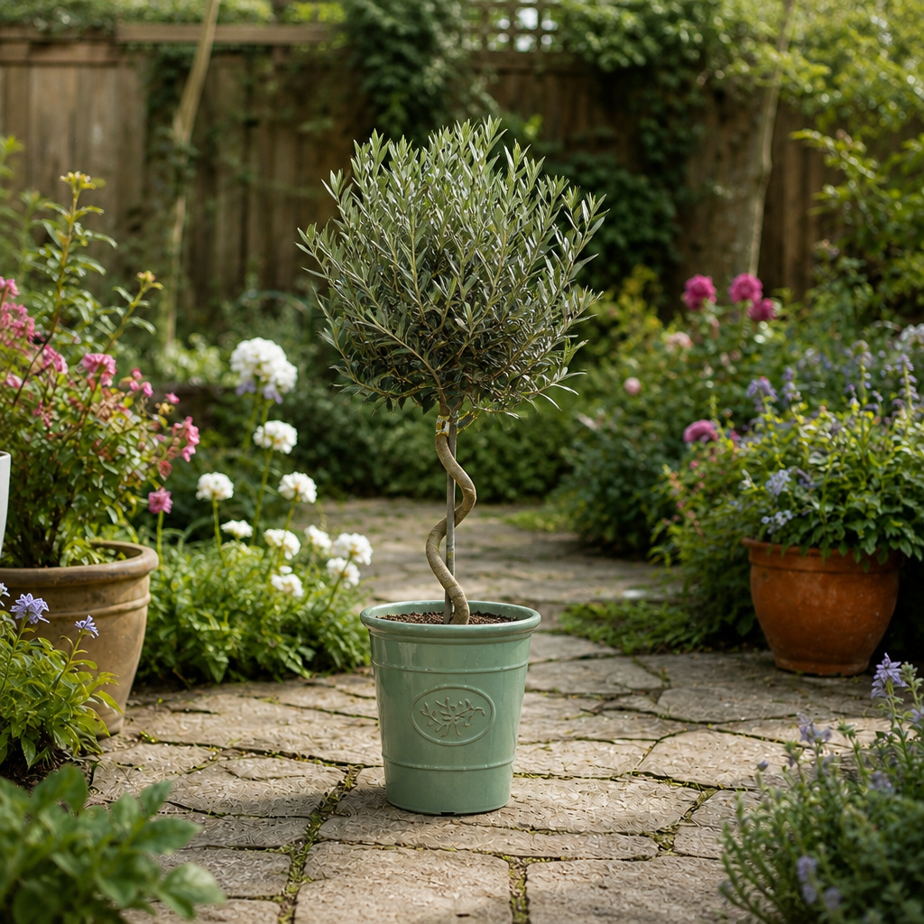 5L Spiral Olive Tree 100/110cm Tall Evergreen Mediterranean Tree