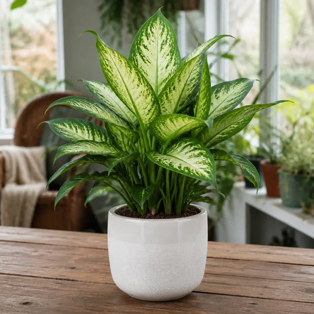Dieffenbachia Camilla Dumb Cane – Elegant Cream and Green Variegated Indoor Houseplant Plants By Post