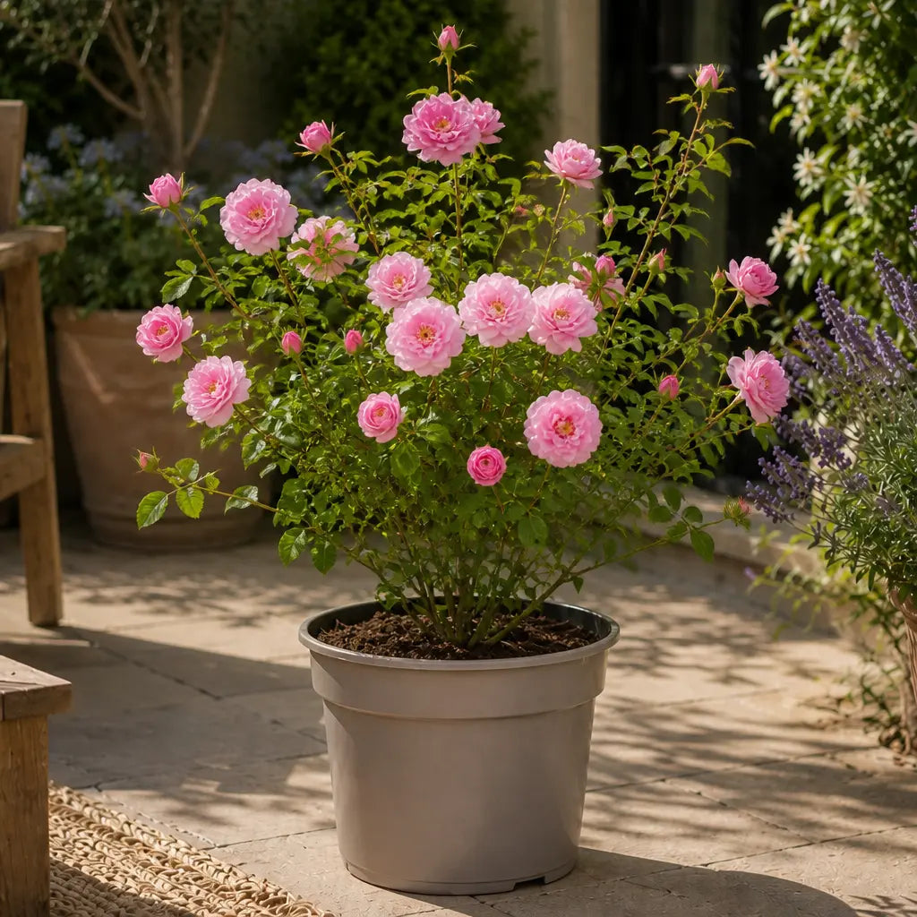 5L Rose Happy Retirement Pink Rose Bush - Beautiful Flowering Garden Plant Plants By Post