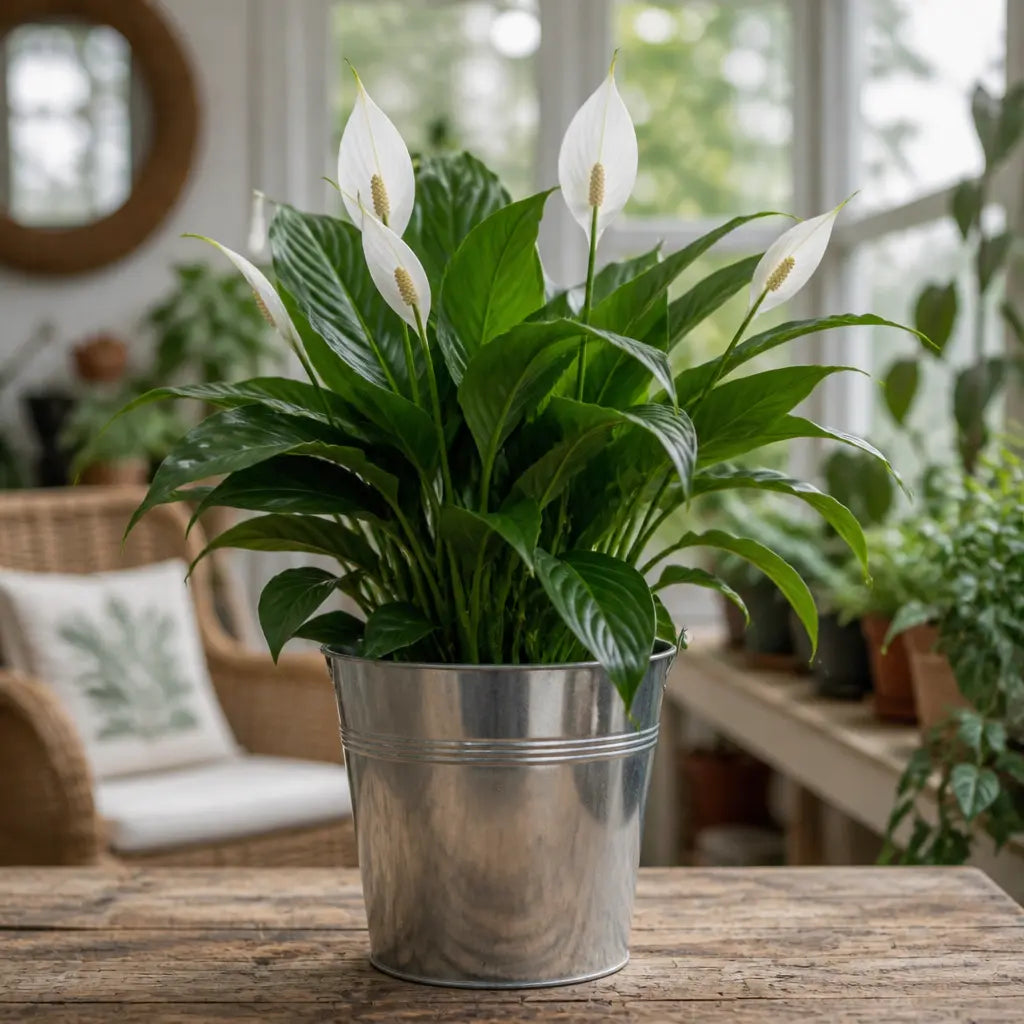 Spathiphyllum Peace Lily – Elegant White Flowers and Glossy Green Indoor Houseplant Plants By Post