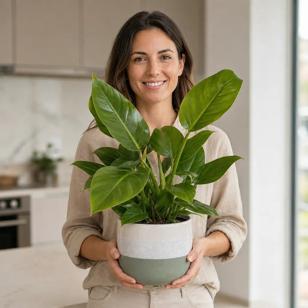 Philodendron Imperial Green – Large Glossy Green Foliage Tropical Evergreen Indoor Houseplant Plants By Post