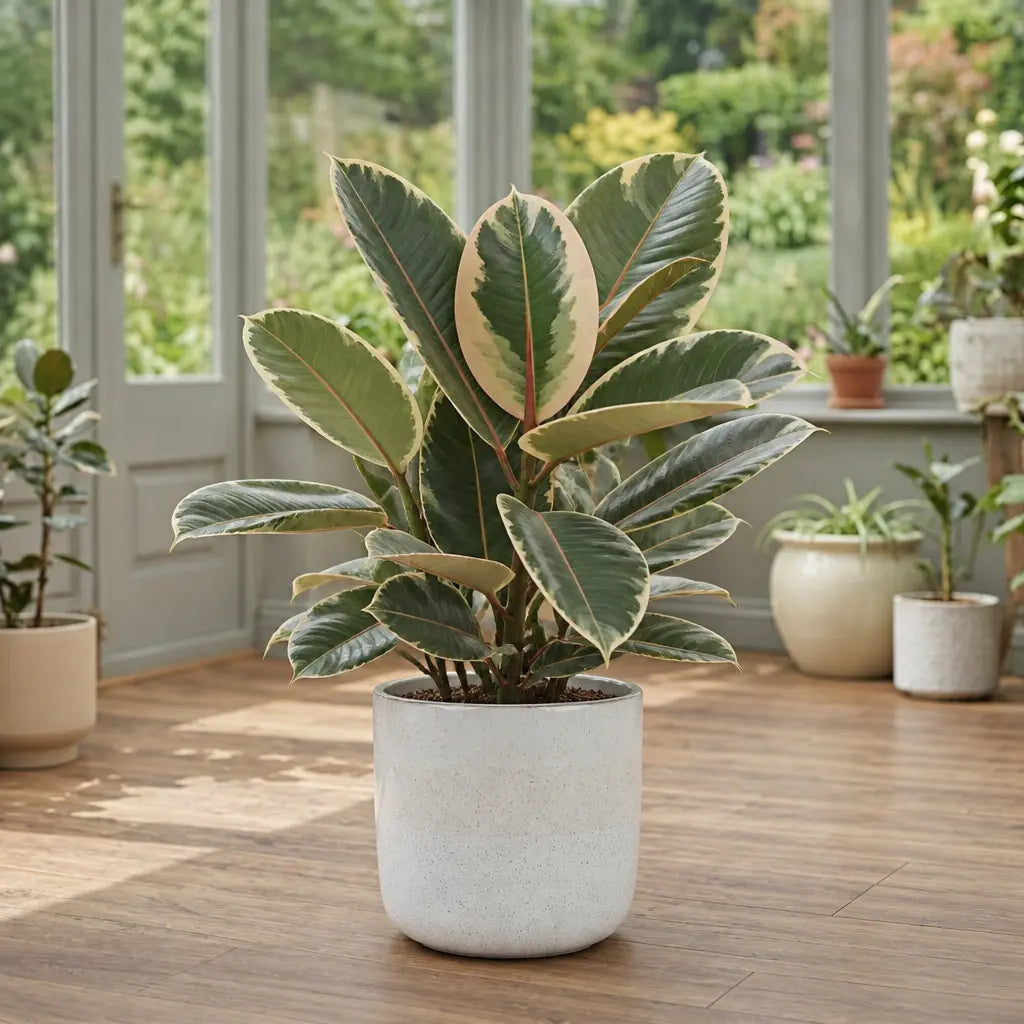 Ficus Tineke Rubber Plant 5L – Variegated Indoor Houseplant Plants By Post