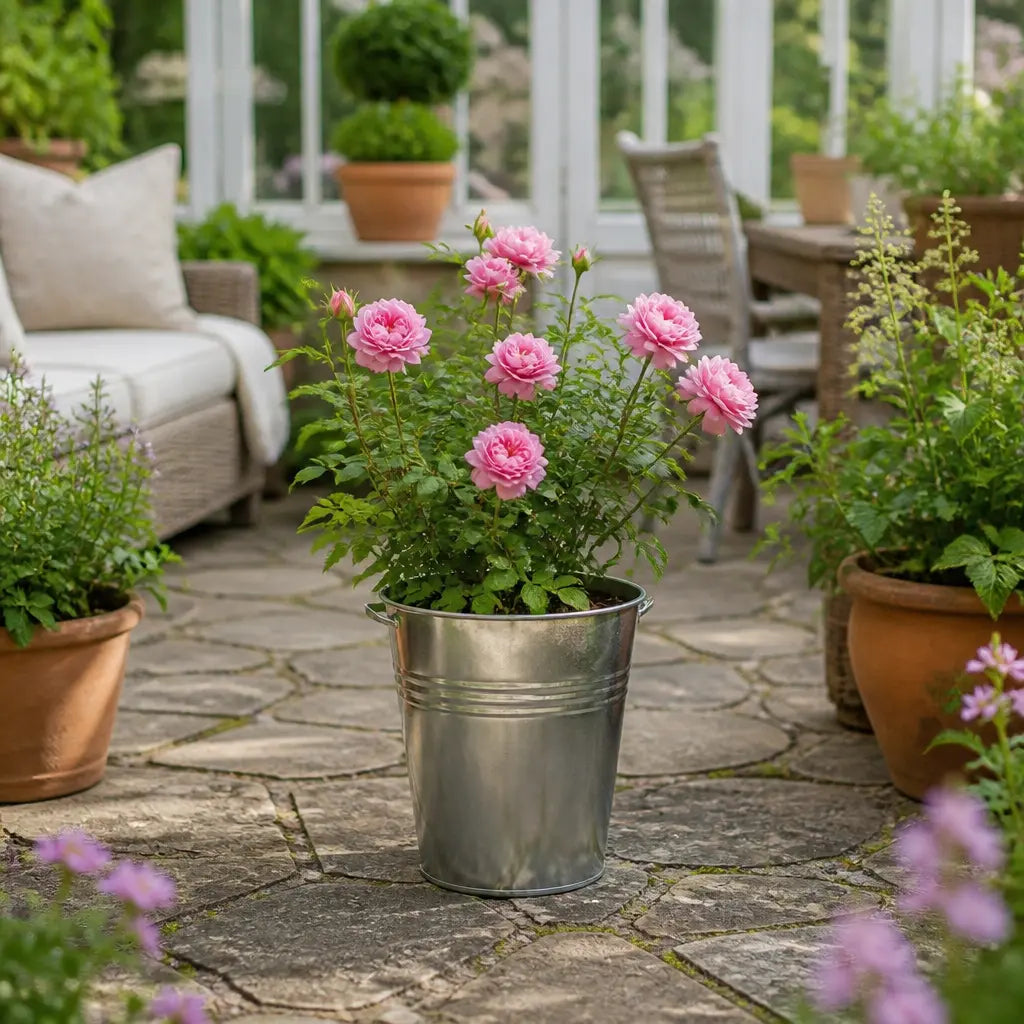 5L Rose Happy Retirement Pink Rose Bush - Beautiful Flowering Garden Plant Plants By Post