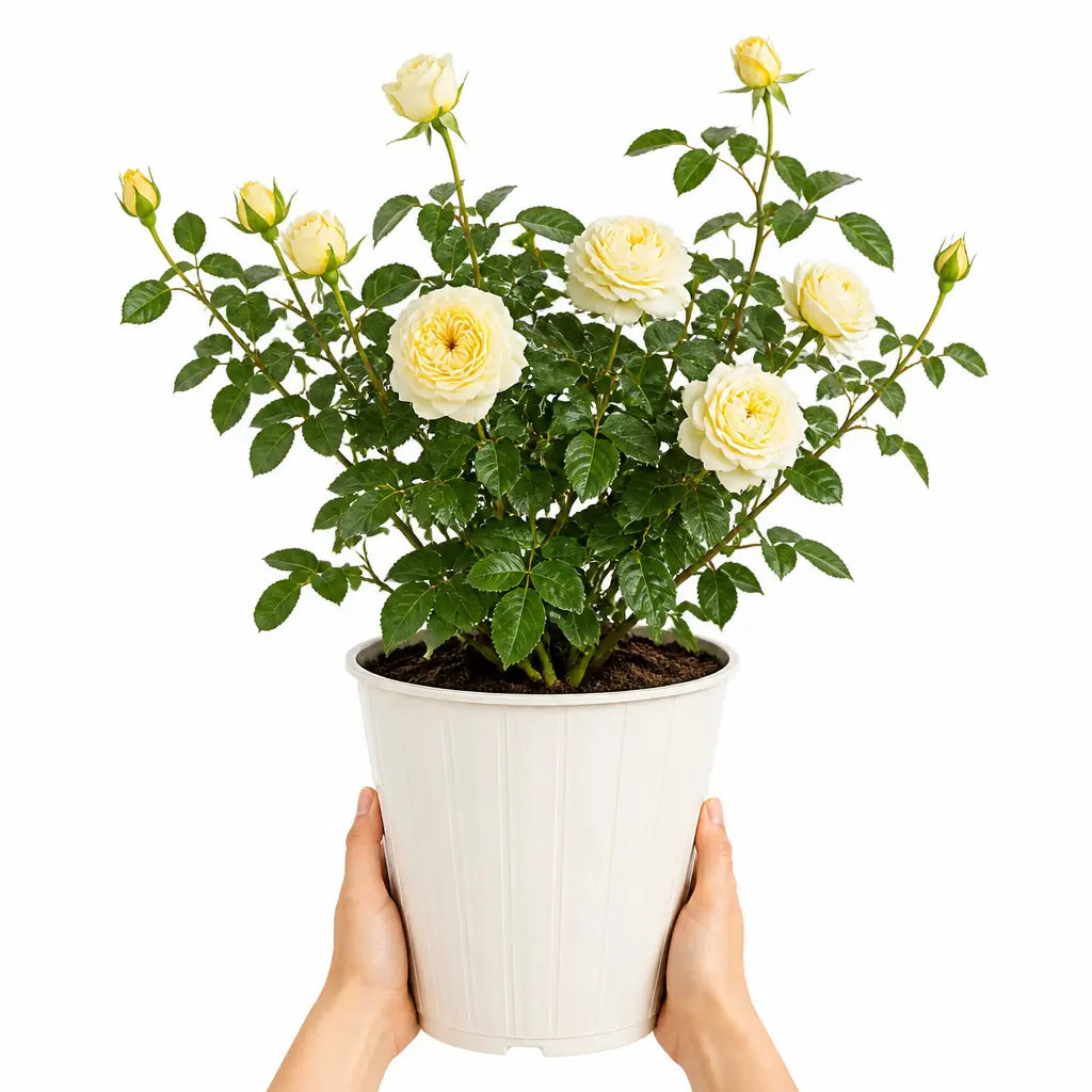 3L Silver Anniversary Yellow Rose Bush - Beautiful Flowering Plant Gift Plants By Post